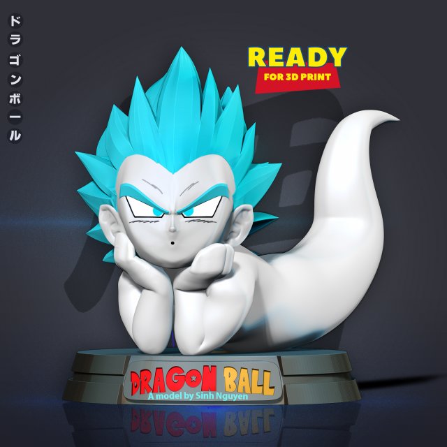 Ghost Gotenks resting Modèles 3D en vedette .c4d .max .obj .3ds .fbx .stl .blend 