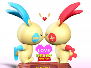 Plusle and Minun - Pokemon Fanart 3D Baskı Modeli