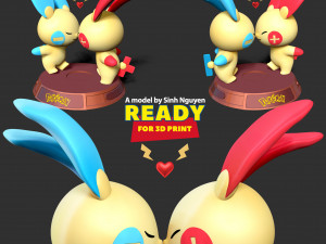 Plusle and Minun - Pokemon Fanart 3D Baskı Modeli