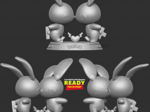Plusle and Minun - Pokemon Fanart 3D Baskı Modeli