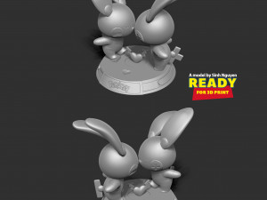 Plusle and Minun - Pokemon Fanart 3D Baskı Modeli