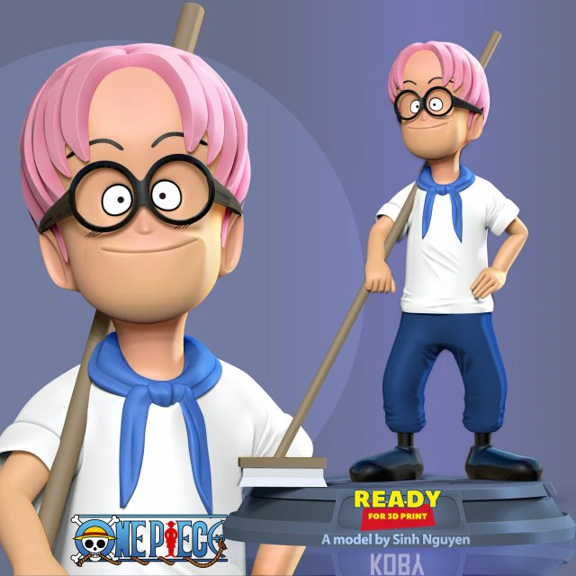 Kid Koby - One Piece Fanart 3D Print Model .c4d .max .obj .3ds .fbx .stl .blend