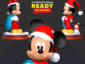 Santa Mickey Mouse 3Dプリントモデル