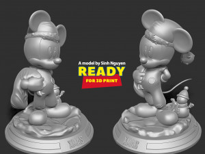 Santa Mickey Mouse 3Dプリントモデル