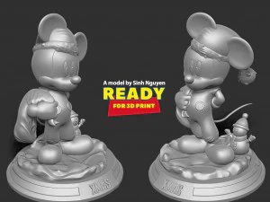 Santa Mickey Mouse 3D Print Model
