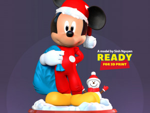 Santa Mickey Mouse 3Dプリントモデル