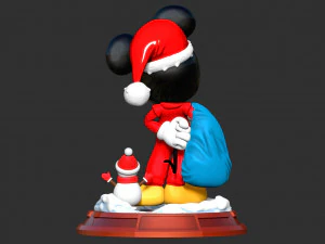 Santa Mickey Mouse 3D Print Model