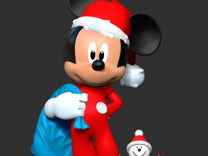Santa Mickey Mouse 3Dプリントモデル
