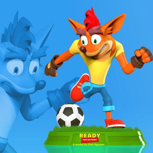 Crash Player Fanart 3D Print Model .c4d .max .obj .3ds .fbx .stl .blend 