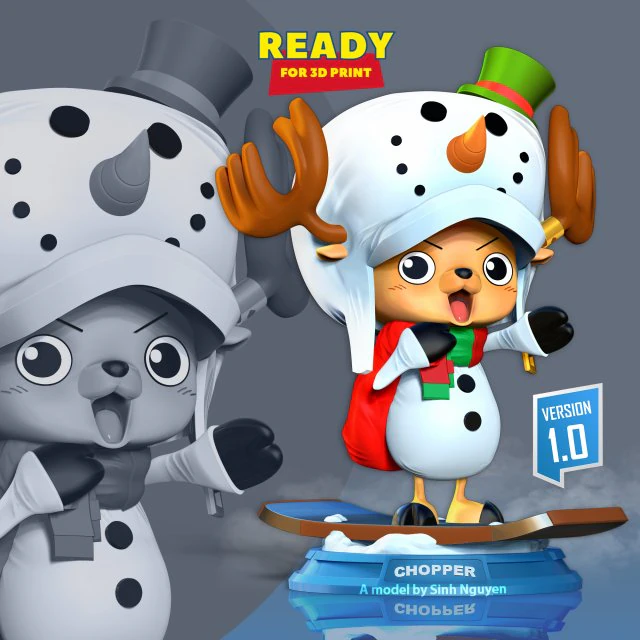 Snowman Chopper 3D Print Model .c4d .max .obj .3ds .fbx .stl .blend