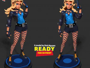 Black Canary Stylized 3D Print Model