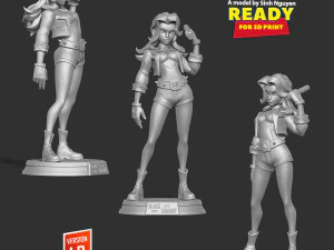 Black Canary Stylized 3D Print Model