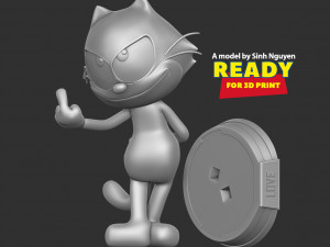 Felix the Cat 2 3D Baskı Modeli