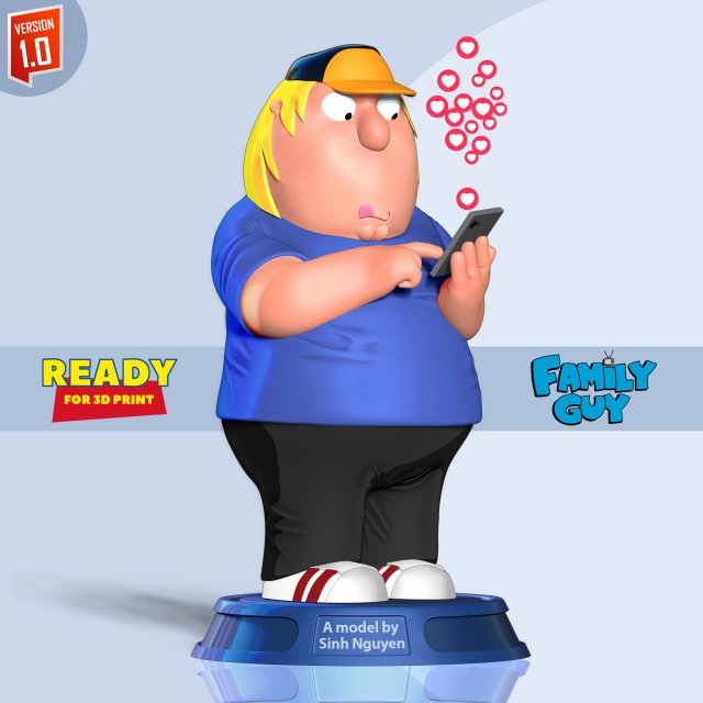 Chris Griffin - Family Guy Fanart Model do druku 3D .c4d .max .obj .3ds .fbx .stl .blend 