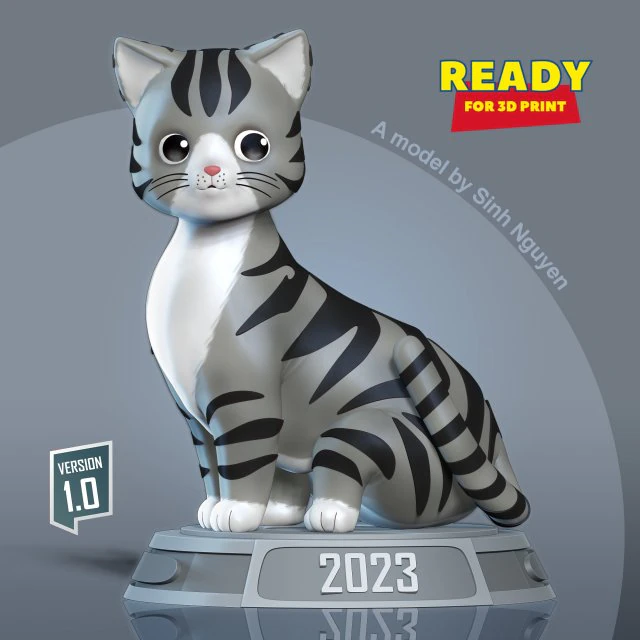 Cat 2023 3D Print Model .c4d .max .obj .3ds .fbx .stl .blend 