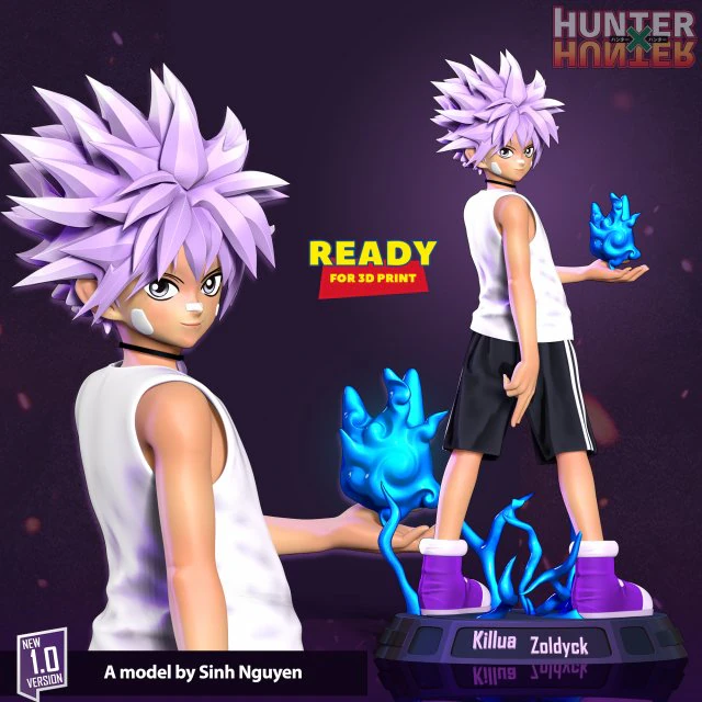 Killua Zoldyck 3D Print Model .c4d .max .obj .3ds .fbx .stl .blend 