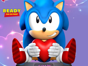 Sonic with Valentines Day 3D Print Model