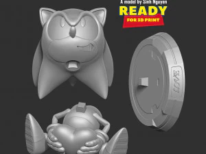 Sonic with Valentines Day 3D Print Model