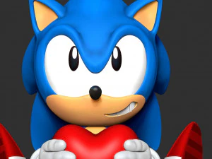 Sonic with Valentines Day 3D Print Model