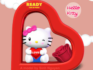 Ol&aacute; Kitty - Dia dos Namorados Modelo de Impressão 3D