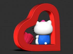Hello Kitty - Valentine 3D Print Model