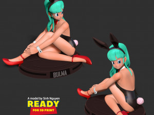 Bulma sitting on the floor Modèles 3D en vedette