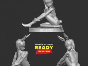 Bulma sitting on the floor 3D Print Model