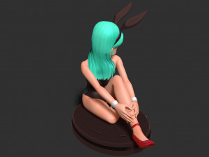 Bulma sitting on the floor Modèles 3D en vedette