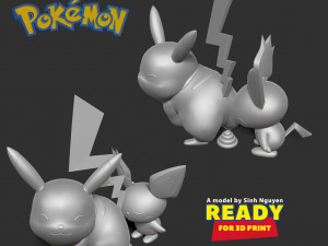 Pikachu and Pichu 3D Baskı Modeli