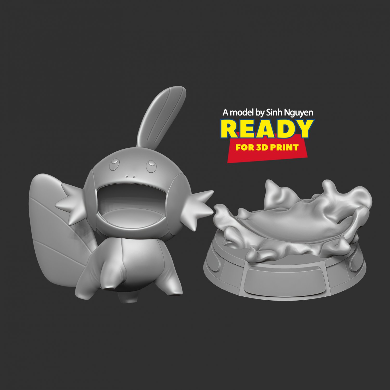STL file Pokemon - Mudkip Figure / Statue 🐉・3D printable design