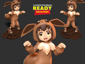 Eevee girl 3D Print Model