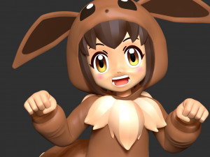 Eevee girl 3Dプリントモデル