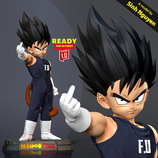 Little Prince Vegeta 3D Print Model .c4d .max .obj .3ds .fbx .stl .blend 