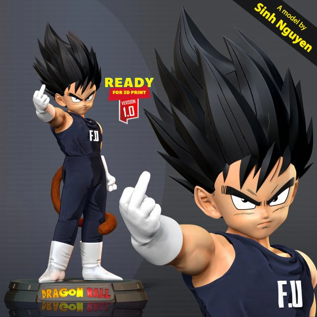 Little Prince Vegeta 3D Print Model .c4d .max .obj .3ds .fbx .stl .blend 