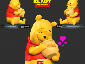 Pooh loves honey 3D 프린트 모델