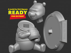 Pooh loves honey 3D 프린트 모델