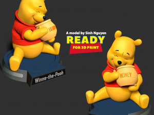 Pooh loves honey 3D 프린트 모델