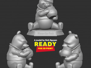 Pooh loves honey 3D 프린트 모델