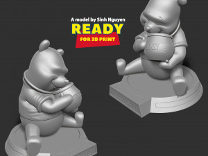Pooh loves honey 3D 프린트 모델