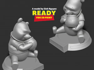 Pooh loves honey 3D Print Model