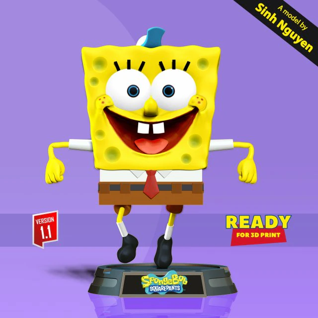SpongeBob movie - Fan art 3D Print Model .c4d .max .obj .3ds .fbx .stl .blend 