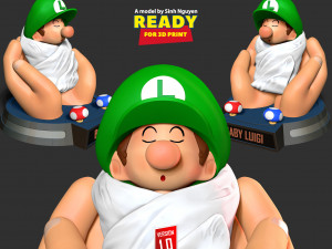 Cuddling Baby Luigi 3D Print Model