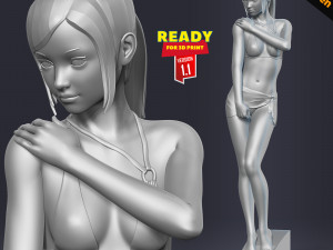 Shy girl 3D Print Model