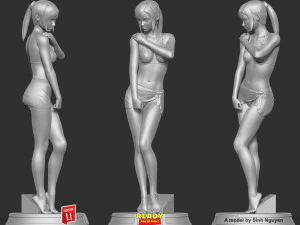 Shy girl 3D Print Model