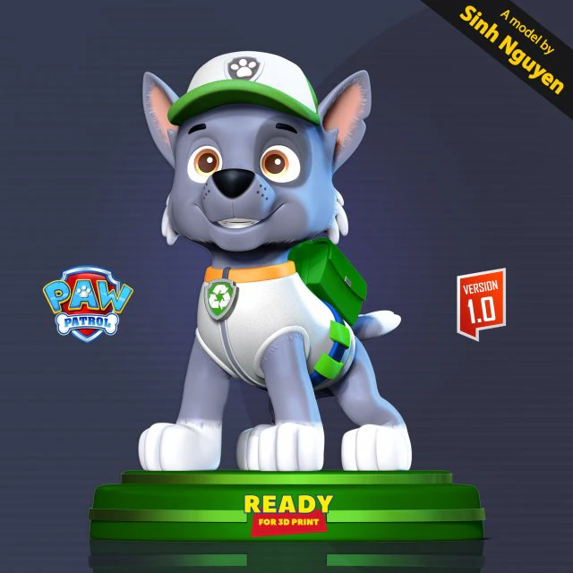 Rocky - Paw Patrol Fanart 3D Print Model .c4d .max .obj .3ds .fbx .stl .blend 