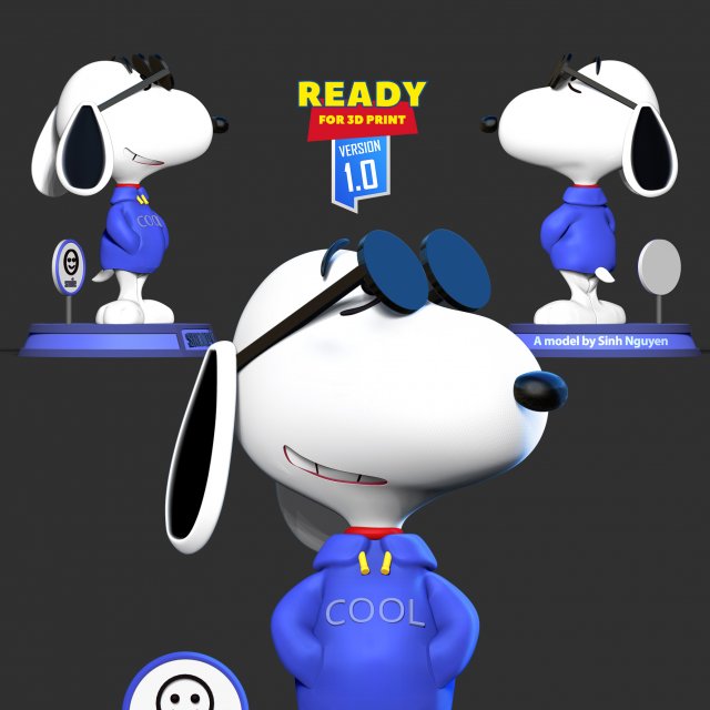 Snoopy keychain 3D model 3D printable