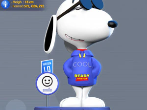 Cool Snoopy Dog 3D Print Model