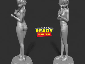 Milk tea girl 3D Print Model