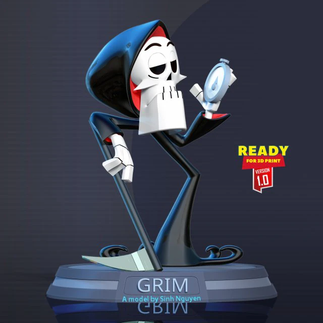 Grim Reaper - Cartoon Network 3D Print Model .c4d .max .obj .3ds .fbx .stl .blend 