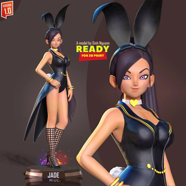 Jade Bunny 3D Print Model .c4d .max .obj .3ds .fbx .stl .blend 